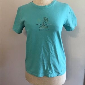 Life is good womens palm tree tshirt XS